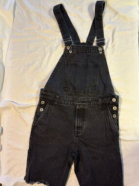 Forever 21 Men Black Denim Overalls
